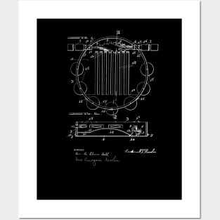 Tambourine Vintage Patent Drawing Posters and Art